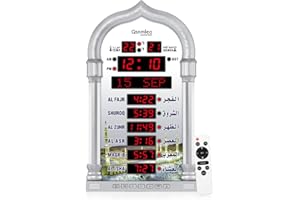 Qsnmieo Azan Clock for USA-Athan Wall Clock-Prayer Islamic Clock,Read Home/Office/Mosque Digital Azan Clock-Ramadan Eid Gifts