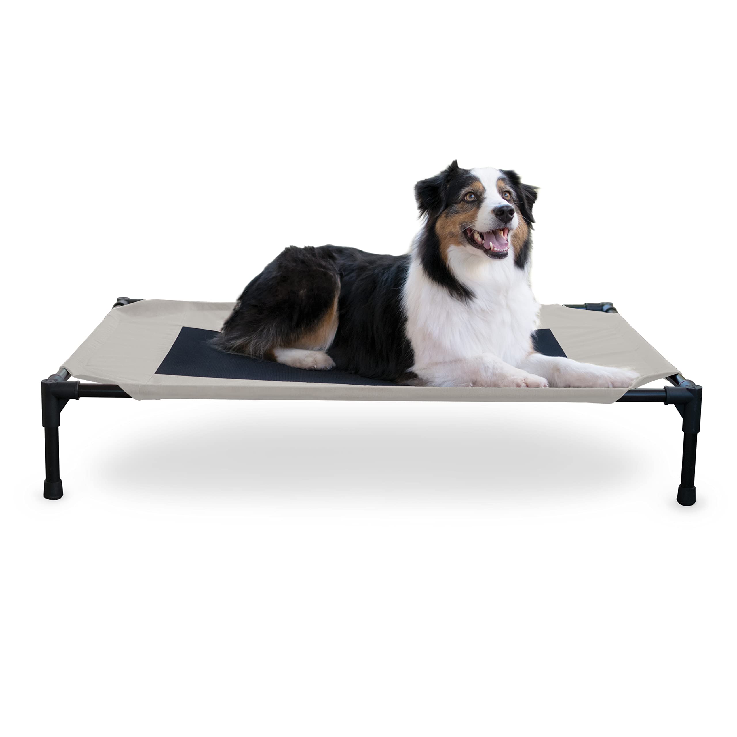 Photo 1 of ***FOR PARTS/ MISSING PIECES*** K&H Pet Products Outdoor Elevated Dog Cot, Breathable Cooling Elevated Cot Hammock Pet Bed for Large Dogs, Washable Mesh Cover, Raised Metal Frame, Collapsible, Portable - Large 42 X 30in Taupe