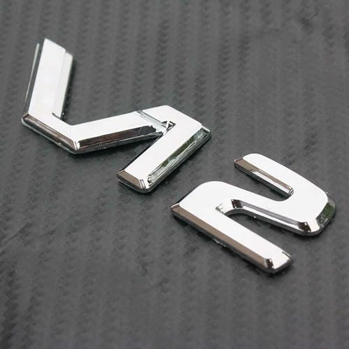 3D Chrome V12 Emblem V 12 Letters V12 Badges Sides Fender Emblems ...