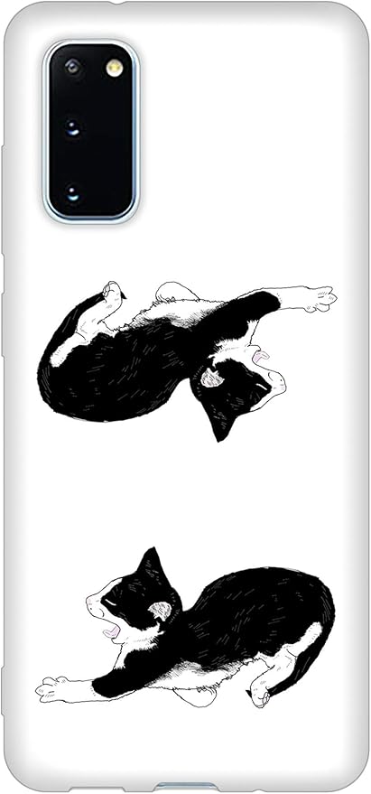 Amazon ギャラクシーs 5g Scg01 Tpu ソフト ケース カバー Yj160 ネコ 手描き イラスト おしゃれ 素材ホワイト ケース カバー 通販