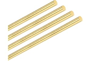 M METERXITY 4-Pack Brass Rod, 3mmx100mm H59 Solid Brass Round Rods for Knife Handle Pins Material Knife Making Supplies/Shaft Pins Crafts/Model DIY, Lathe Rivet Dowel Stock Brass Tube