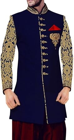 blue wedding sherwani