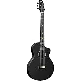 Natasha Carbon Fiber Acoustic Guitar, 38-inch Steel-string Guitarra,Durable 6-string Ultra-thin Guitar for Beginners (Black)