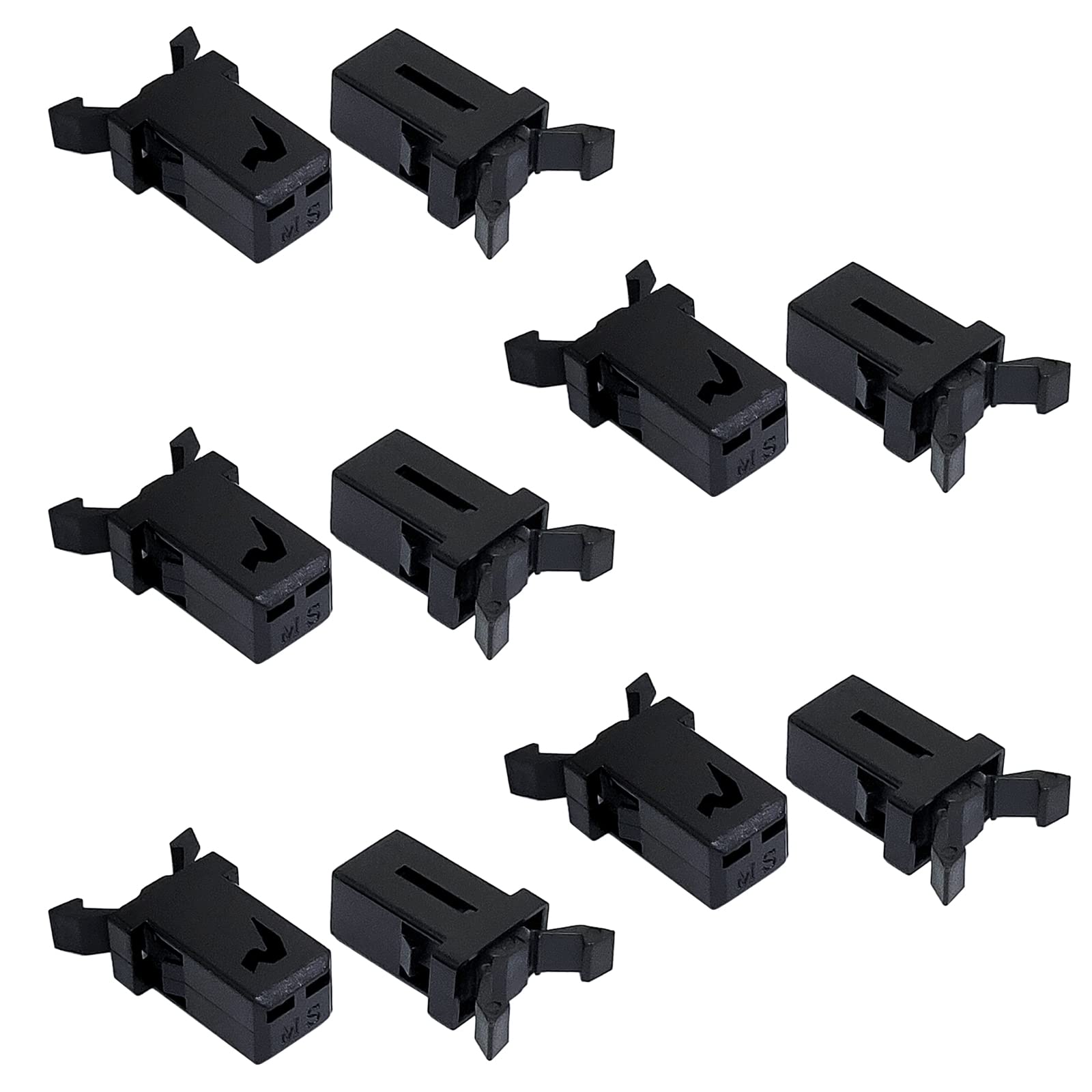 Young Wolf 10x Touch Top Lid Bin Latch Lock Plastic Spare Repair Replacement Compatible with Brabantia from 3 to 50 Litre Touch Lid Bin Car Sunglasses Holder Set (Black)