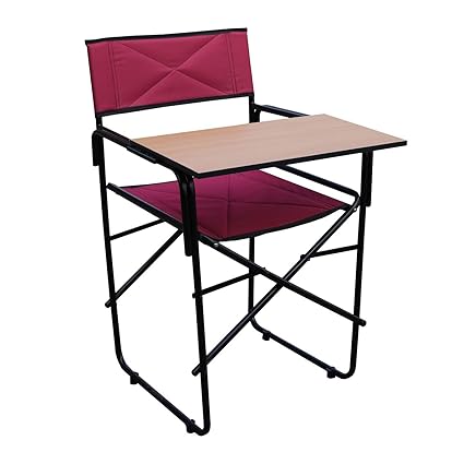 Spacecrafts Folding Study Chair With Writing Pad Standard Maroon