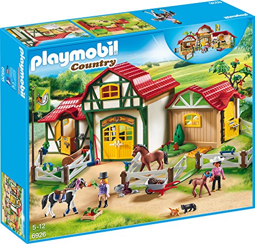 PLAYMOBIL Country 6926 Großer Reiterhof mit Tinker, Trakehner und Fohlen, Ab 5 Jahren