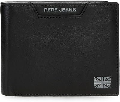 Indiana Horizontale Geldbörse mit Geldbörse Schwarz 12,5 x 9,5 x 1 cm Leder von Joumma Bags