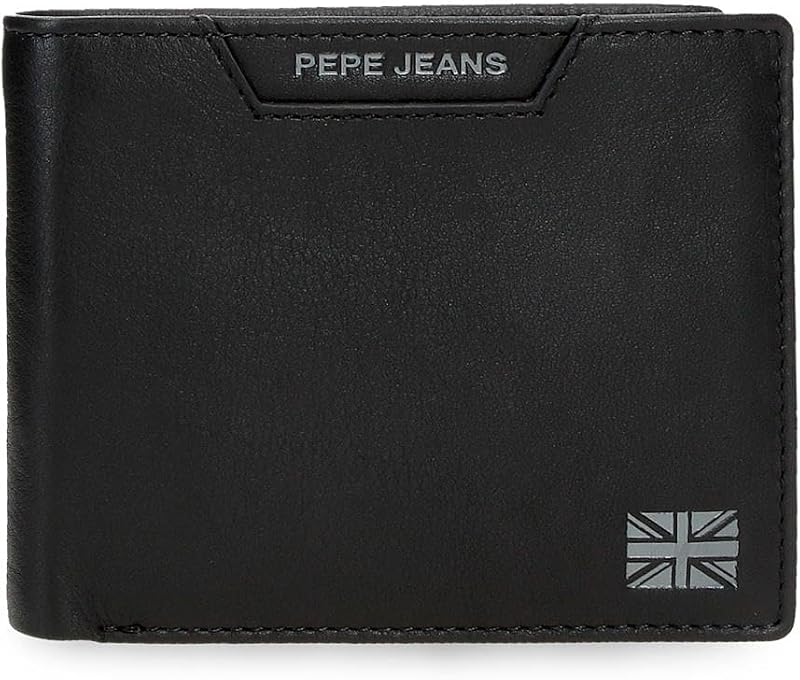 Indiana Cartera Horizontal con Monedero Negro 12,5x9,5x1 cms Piel by Joumma Bags