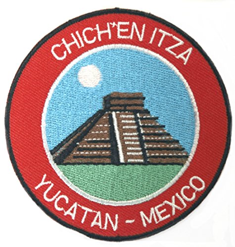 Chichen Itza Yucatan Mexico Embroidered Iron on Patch / 3.5 Inch Embroidered Badge Trekking Applique