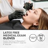 The Real Touch Black Nitrile Gloves Latex Free Powder Free 100 Count view 2