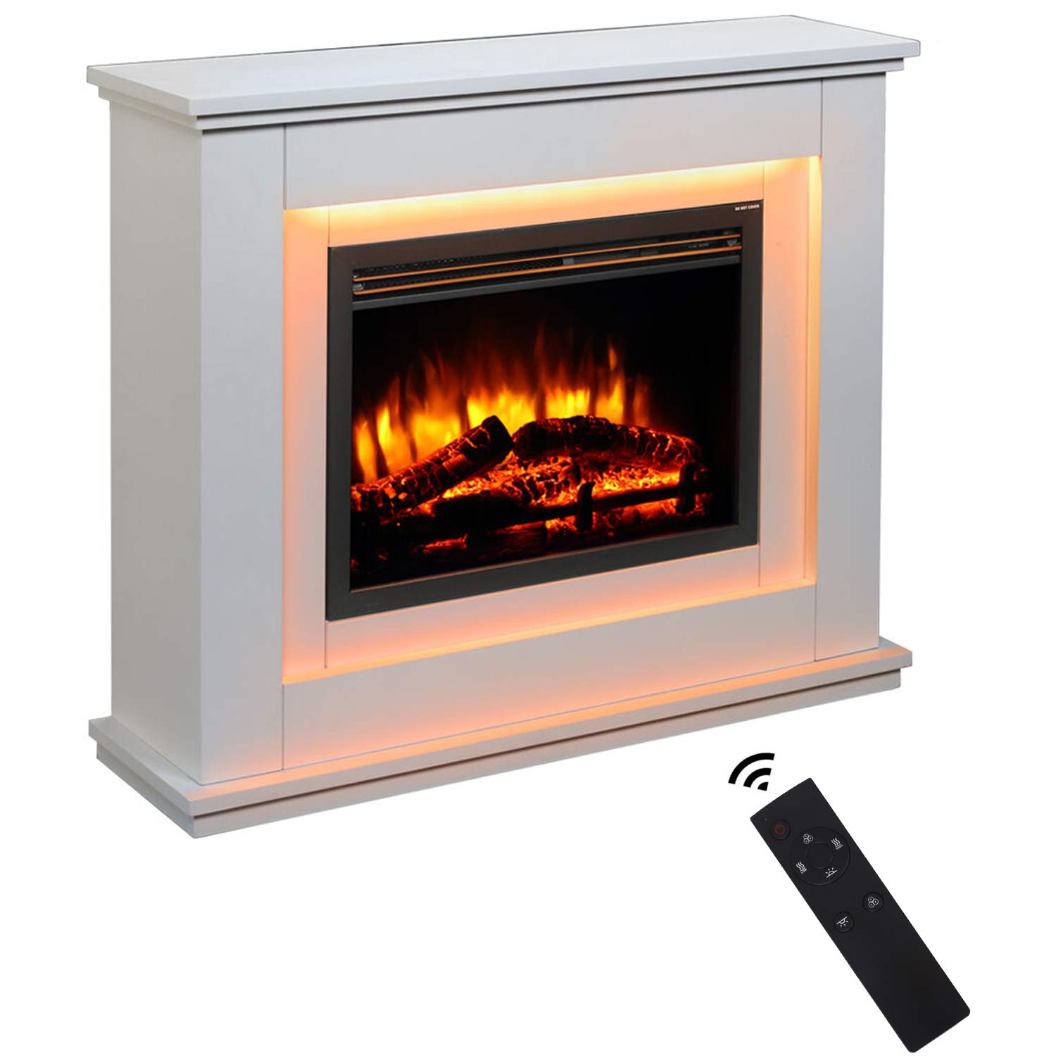 Buy OUNUO Electric Fireplace Wall ed Electrical MDF Fire Suite, 1000W