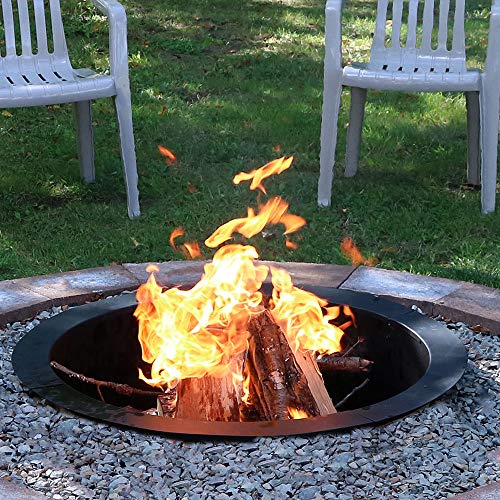 Sunnydaze 33 Inch Outside x 27 Inch Inside Fire Pit Ring/Liner, DIY Above or In-Ground, Durable Steel - Thumbnail 2