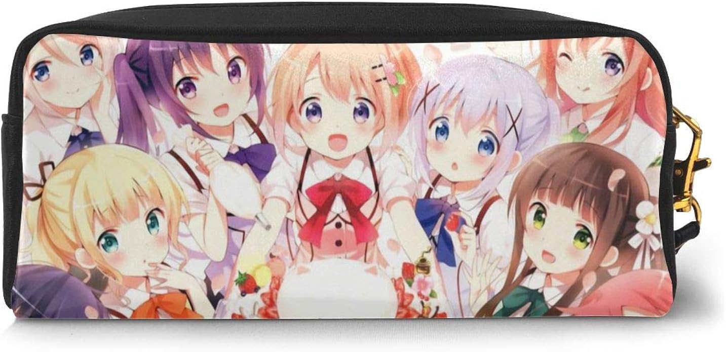 ごちうさ 男女兼用 個性 ペンケース 学生用 社会人用 鉛筆ケース 可愛い 便利 筆箱 Chicポータブル 小物入れ 収納袋 ペンポーチ ウォッシュバッグ シューズ バッグ Amazon