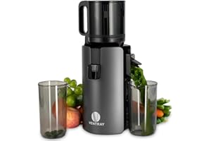 Ventray Cold Press Juicer, Slow Masticating Juicer Machine with 4.7" Large Feed Chute for Whole Vegetables & Fruits, Extended