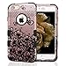 iPhone 6 Plus Case, iPhone 6S Plus Case, JoJoGoldStar Dual Layer Hybrid, Slim Fit Heavy Duty Plastic and Silicone TPU Hard Cover with Stylus and Screen Protector - Rose Gold Lace Flowers