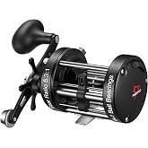 Piscifun Chaos XS Round Baitcasting Reel, Saltwater Conventional Reel | Aluminum body, 5.3:1 ratio, 6+1 bearings, 18-22LB drag, 40/50/60 sizes