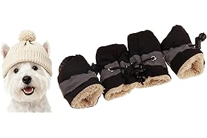 GabeFish Anti Slip Dog Socks Shoes Adjustable Drawstring Boot Paw Protectors for Small Medium Pets Cats Black/Thick X-Small