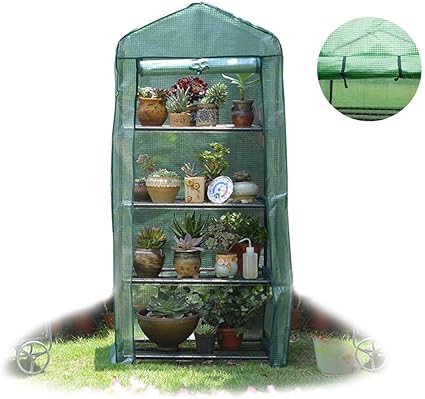 Amazon Co Jp 温室 4層ミニポータブル温室植物小屋 屋内および屋外用ヒーター温室 植物または花を育てる 防風 Color Green ホーム キッチン