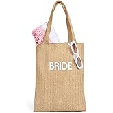 xo, Fetti Bride Straw Beach Tote Bag | Tan Bachelorette Party Decorations, Cute Bride To Be Accessory, Bridesmaid Gift, Bridal Shower Supplies, Engagement Party Favor, Classy Bridal Purse