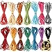 SUBANG 31 Colors 508 Feet Plastic Lacing Cord Plastic Gimp Ropes for Jewelry Making with 40 Pieces Snap Clip Hooks Keychain Ring Clips