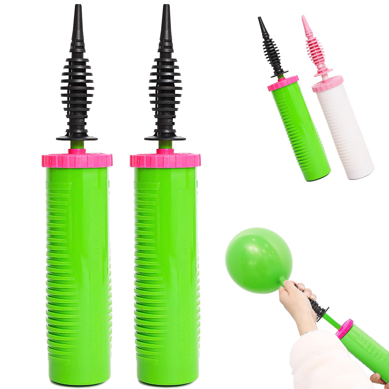 (2 Pack) Balloon Pump Hand Manual Inflator, Balloons Manual Pump Blower Pump suitable for Party Decoration Ballons Arch Kit Balloon Garland Foil & Confetti Ballon