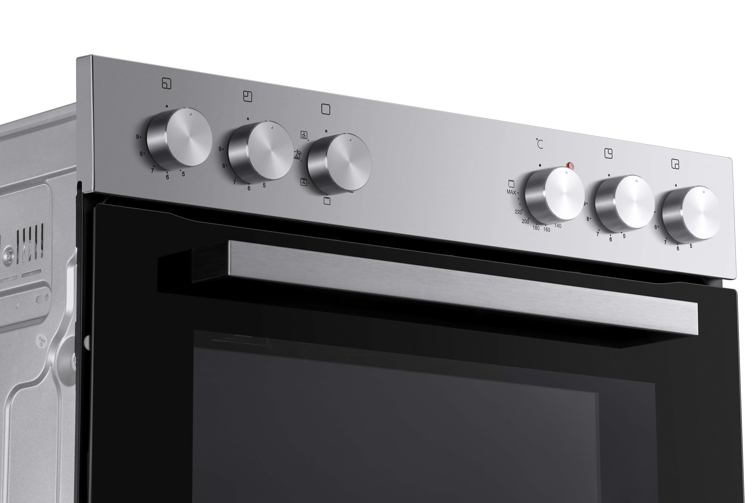 Backofen Herdset Einbau Kochfeld Glaskeramik rahmenlos 72 L Respekta HS2001-26 2