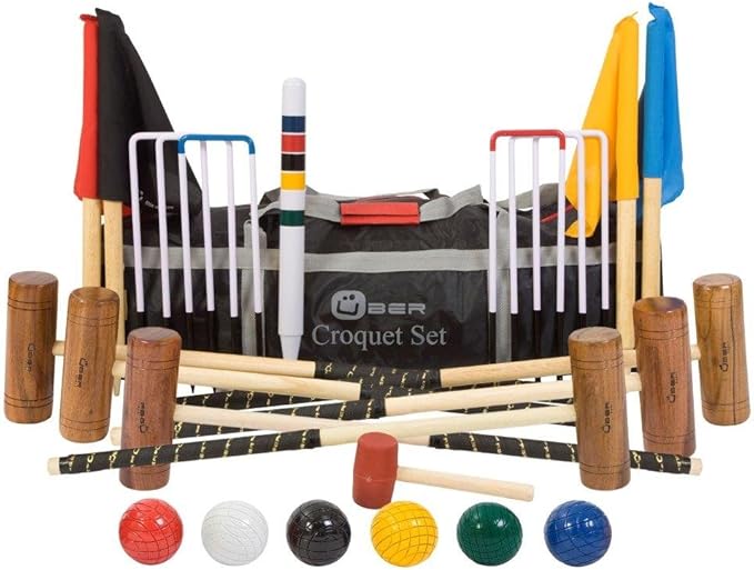 Uber Games UG 1056 Juego de croquet para jardín (contiene 3 mazos de