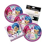 Shimmer & Shine Themed Dessert Plates And Napkins includes Spoons Serves 32