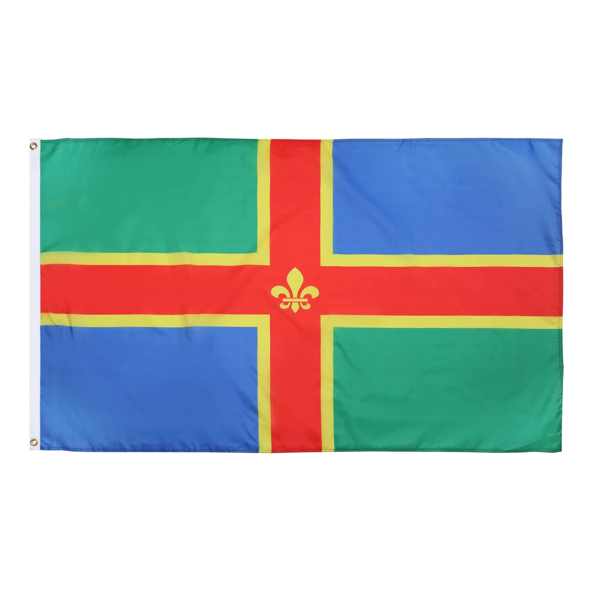 AZ FLAG - Lincolnshire County Flag - 2x3 Ft - 100D Polyester County Of Lincs. - England Banner with Two Metal Grommets - Fade Resistant - Vivid Colors - 2' x 3' Feet - 90x60 Cm