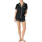 Amazon Essentials Women's Satin Short Sleeve Button-Down Top and Short Sleepwear Pajama Set