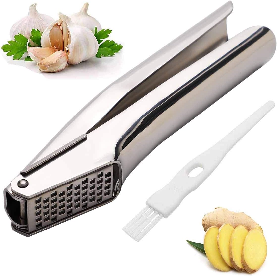 WUPYE Garlic Press, Garlic Crusher Press Stainless Steel, Professional