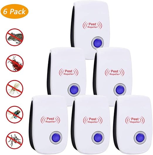 QUTAII Repelente Ultrasónico Mosquitos, 6 Pack Electrónico ...