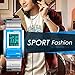 Mens Unique Stainless Steel Rectangle Digital Electronic LED Waterproof Casual Sport Dress Watch Adjustable Band, Stop Watch, Back Light, Calendar Date Day, Alarm, 164FT 50M Water Resistant - Blue