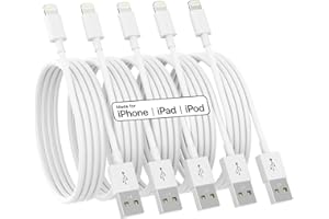 AZMOGDT Original [Apple MFi Certified] iPhone Charger,5Pack(3/3/6/6/10 FT) iPhone Charger Fast Charging Lightning Cable iPhone Charger Cord for iPhone 14/13/12/11 Pro Max/XS MAX/XR/XS/X/8/7 Plus iPad AirPods