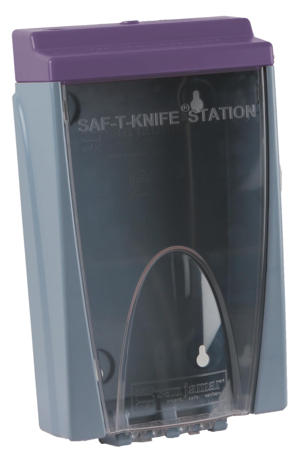 Photo 1 of San Jamar Saf-T-Knife Station, Knife Holder for Commercial Kitchen and Restaurant, Plastic, 15 x 4.25 Inches, Gray