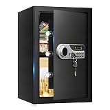 3.3 Cuft Fire Proof Safes for Home Use, Anti-Theft Digital Safe Box with Programmable Keypad & Spare Keys, Fireproof Waterproof Safe for Documents Money Medicine Valuables
