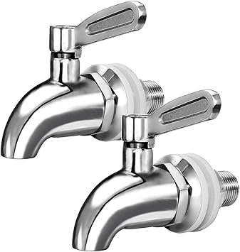 Amazon Co Jp 2 ステンレス蛇口 16mm 瓶蛇口 樽用 酒樽用 焼酎サーバー用 イグルー ジャグ用 ビールサーバー用 ウォータージャグ用 コック 注ぐ交換蛇口 ステンレス素材で耐久性がある 腐食や水垢なし シルバー Kitchen Housewares