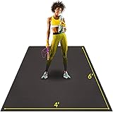 ActiveGear Large Exercise Mat 6' x 4' x 7mm thick | Ultra-Durable Non-Slip Rubber Workout Mat for Home Gym Flooring | Ideal f