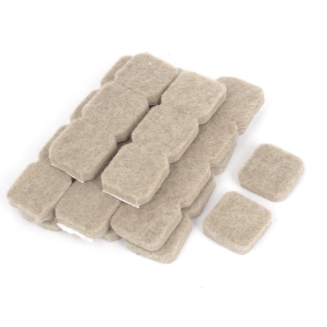 Uxcell Furniture Pads Square 32pcs Self-stick Non-slip Anti-scratch Felt Pads Floors Protector Khaki