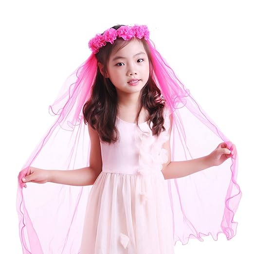 Dresses Ealafee 2 Tiers Flower Girls Veil First Communion Veil