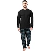 IZOD mens Long Sleeve Shirt and Stretch Flannel Pant Sleep Set