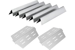 5 Pack Stainless Steel Flavorizer Bars and Heat Deflector for Weber Genesis 300 Series Gas Grills,S310, E330, EP-330 Series G