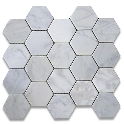 Buy Stone Center Online Carrara White Marble 3 Inch Hexagon Mosaic Tile Tumbled For Kitchen Backsplash Bathroom Flooring Shower Surround Dining Room Entryway Corrido Spa 1 Sheet Online In Indonesia B00hkx7nqe