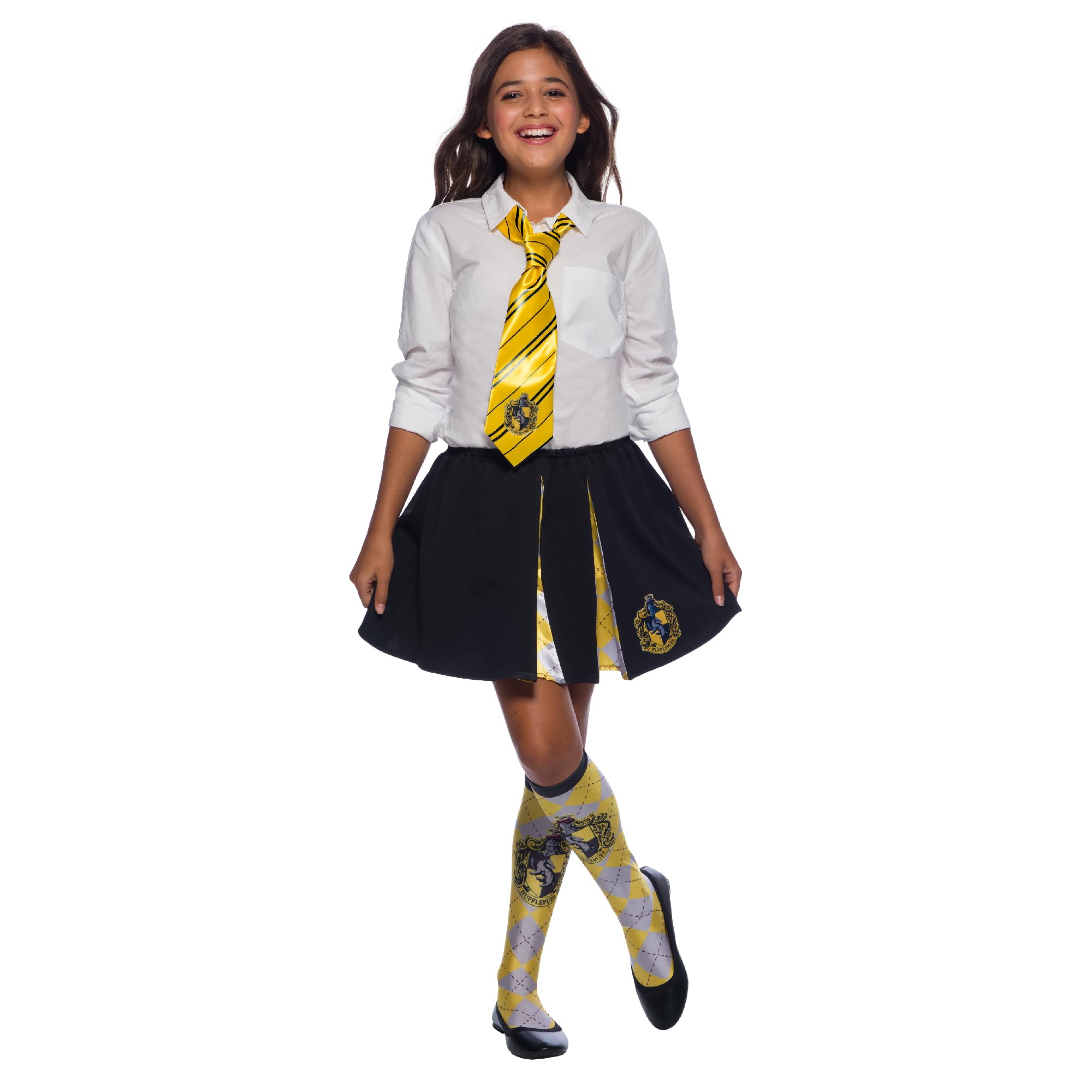 Rubies Official Harry Potter Hufflepuff Deluxe Tie, Costume Accessory Adults/Childs One Size Age 6 Years Halloween