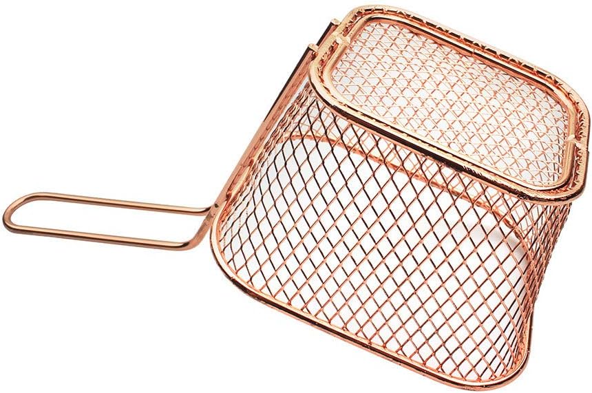 Weisfe78 Skimmer Strainer with Handle, Electroplate Stainless Steel Mini Frying Net Square Block Mesh Kitchen Tools - 105x85x65mm
