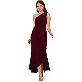 Adrianna Papell Womens Beaded Knit Crepe Gown