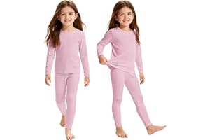American Trends 2 Set Thermal Underwear Set for Kids - Boys & Girls Base Layer Set Winter Warm Loungewear Pajamas for Cold