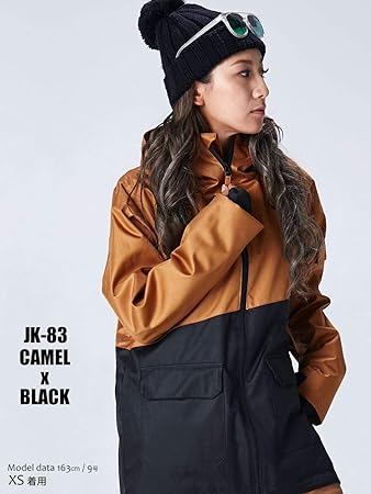 Amazon スノーボード ウェア レディース ジャケット キャメルｘブラック 4サイズ S Xl スノボウェア レディース ジュニア対応 18 19 Le Rhythm リアリズム アシンメトリー 上 2jk リアリズム Le Rhythm ジャケット