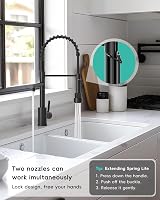 DAYONE Black Pull Down Kitchen Tap Dual Spout 360° Swivel SUS304 G1/2 UK view 4