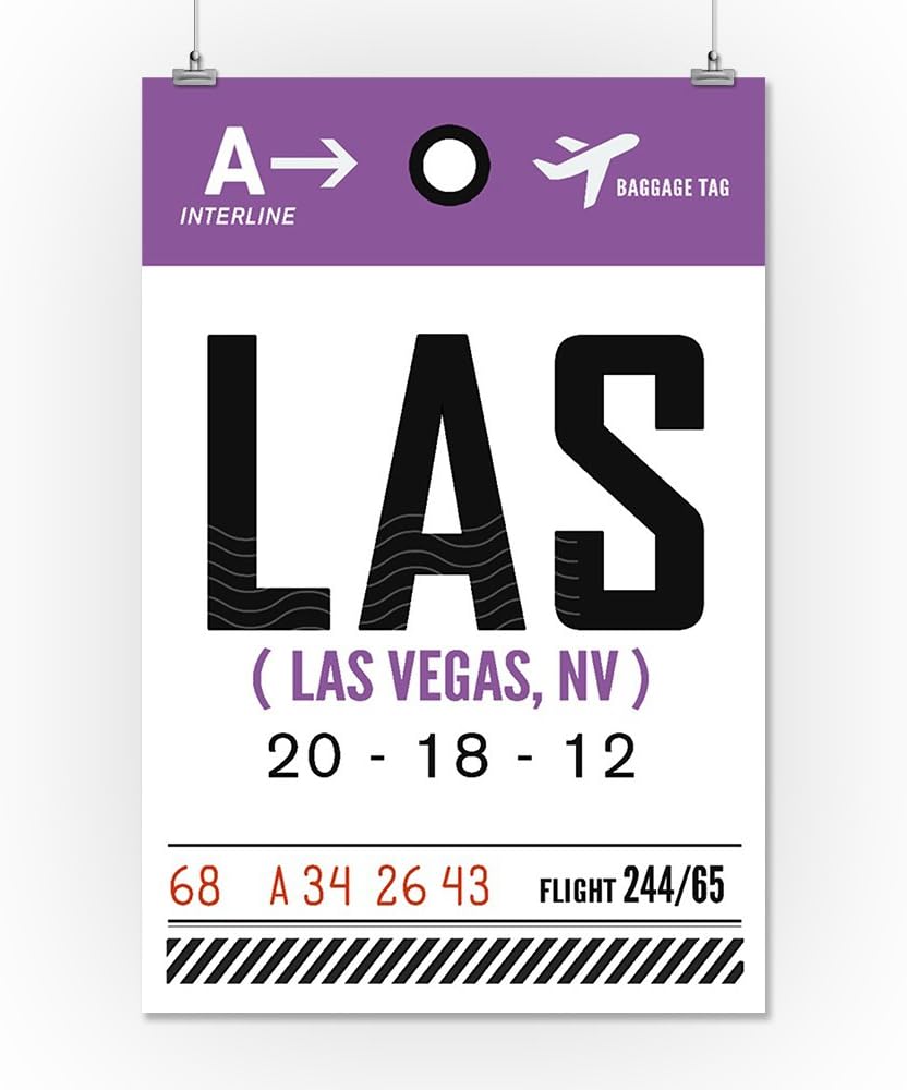 Amazon Com Las Vegas Nevada Las Luggage Tag 12x18 Aluminum